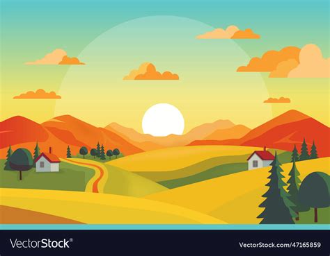 Background hill landscape wit Royalty Free Vector Image