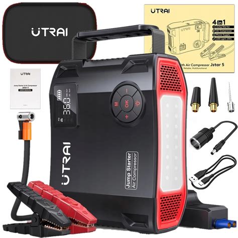 JUMP STARTER BOOSTER POWERBANK KOMPRESOR Rozruch Auta 4w1 UTRAI 2000A