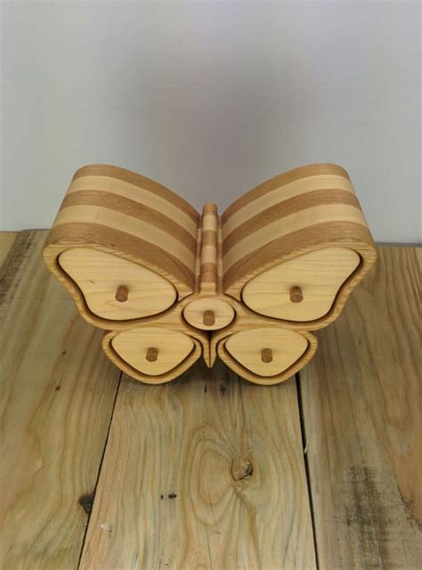 Butterfly Jewelry Box With A Hidden Drawer Wooden Box Gifts For Mom