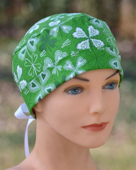 St Patrick S Day Scrub Hats For Women Shamrocks Etsy Scrub Hats