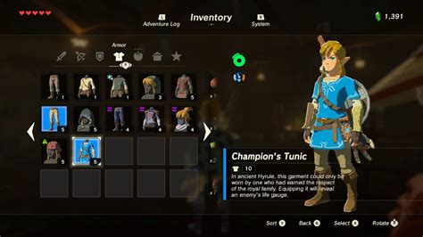 Legend Of Zelda Breath Of The Wild Armor Sets Guide Drop Locations