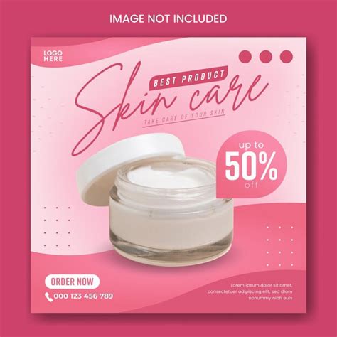 Produkt Skincare Social Media Post Banner Design Premium Vektor