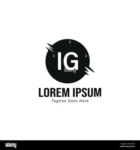 Initial Ig Logo Template With Modern Frame Minimalist Ig Letter Logo