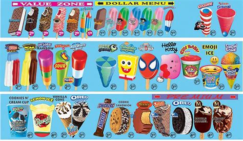 Ice Cream Truck Menu Stickers