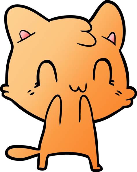 Gato Feliz De Dibujos Animados 12428522 Vector En Vecteezy