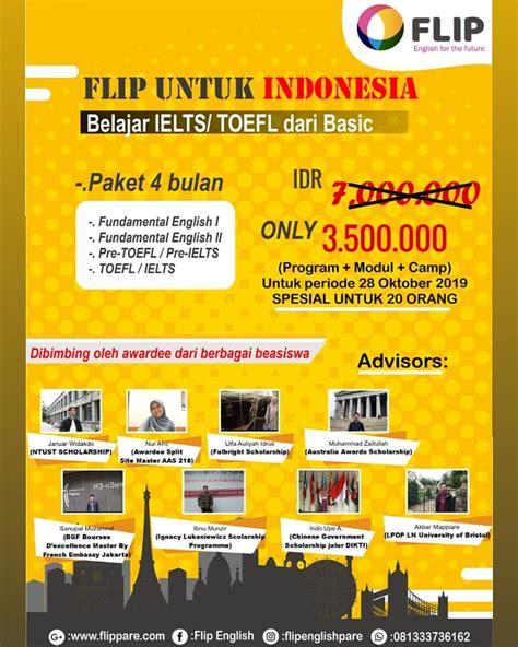 Belajar Ielts Atau Toefl Dari Basic Di Flip Kampung Inggris Pare