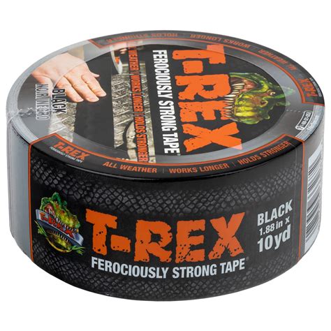 2 Pack T Rex Ferociously Strong 1 88 In X 10 Yd Black Duct Tape