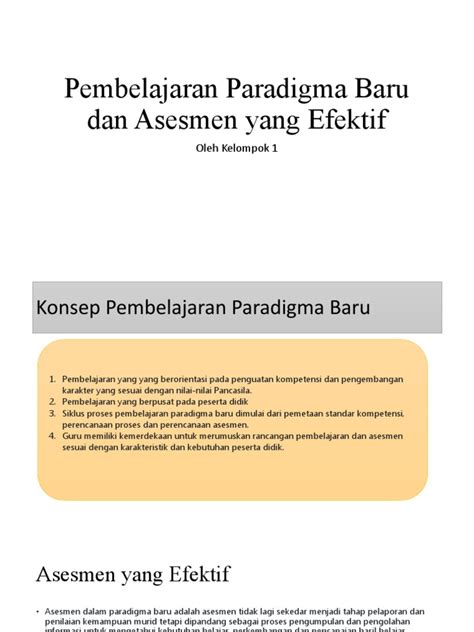 Pembelajaran Paradigma Baru Dan Asesmen Yang Efektif Pdf