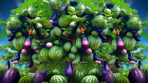 I Growing Watermelon Fruits With Eggplant Fruits Using Secret