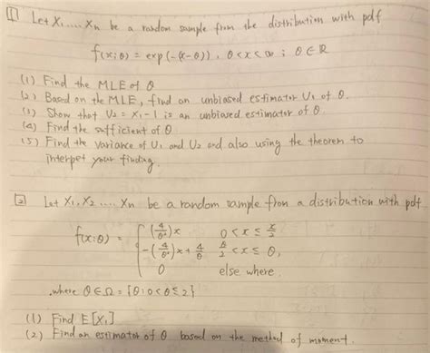 Solved Let XXn Be A Random Sample From The Distribution With Chegg