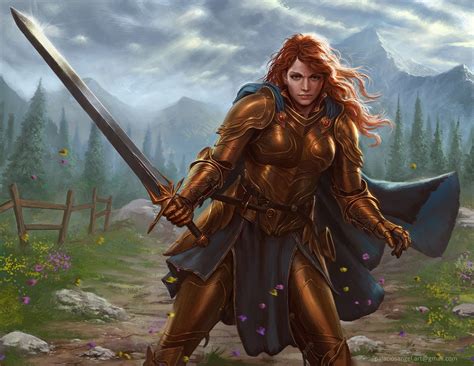 Fantasy Female Warrior Female Knight Character Art