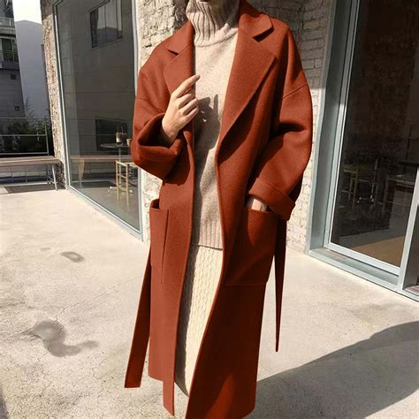 Aayomet Trench Coats For Women Womens Notched Lapel Collar Double Pea