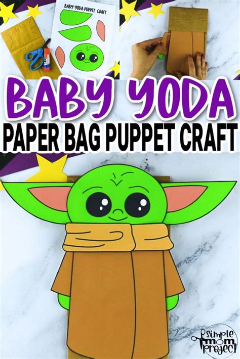 Printable Baby Yoda Paper Bag Puppet Template | Paper bag puppets, Star ...