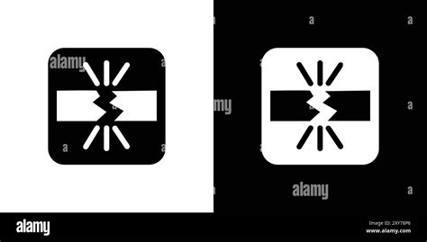 Breaking Icon Set In Black And White Color Simple Flat Vector Stock