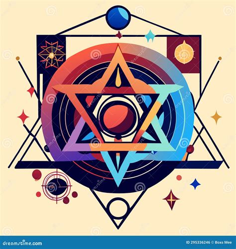 Sacred Geometry Symbol Colorful Sacred Geometry Vector Illustration Stock Vector