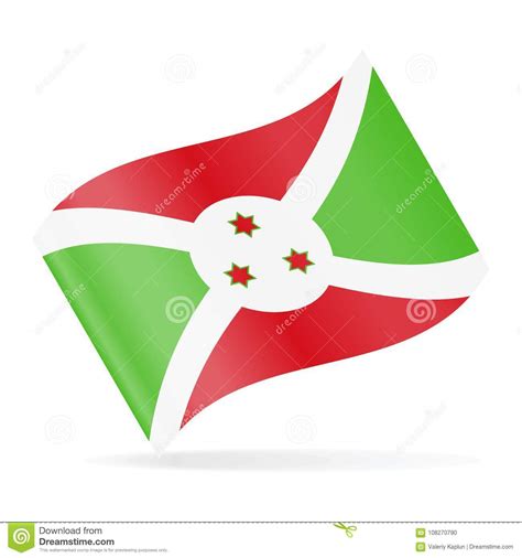 Icono Que Agita Del Vector De La Bandera De Burundi Stock De