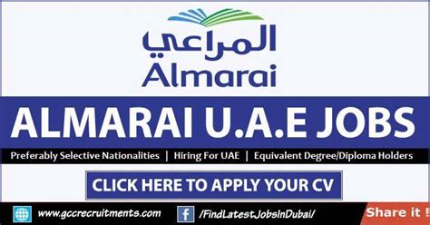 Almarai Careers In Dubai 2025 Latest Multiple Job Vacancies