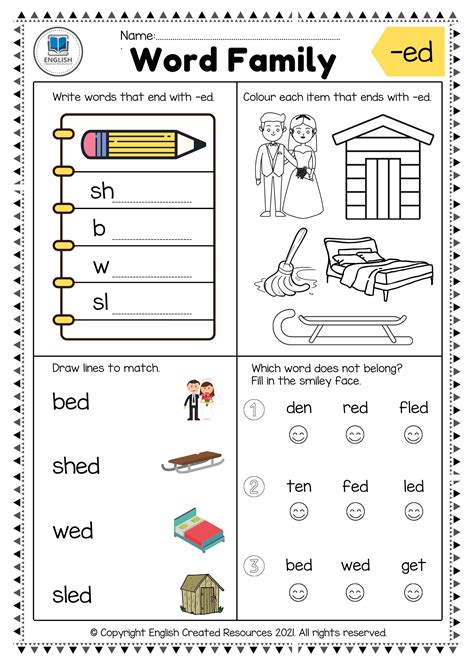 Free Printable Word Families Worksheets