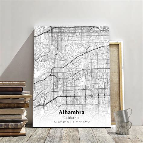 Alhambra City Map Print, Alhambra California Map Poster, USA City ...