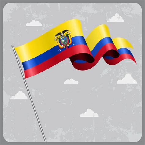 Bandera ondulada ecuatoriana Ilustración vectorial 2023