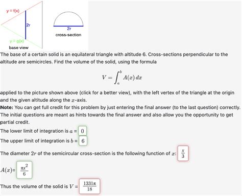 Solved The Base Of A Certain Solid Is An Equilateral Chegg