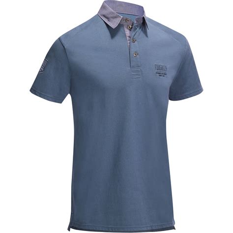Short Sleeve Polo Shirt Pl100 Blue Gray Decathlon