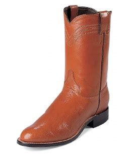 Justin 3021 Men S Exotic Roper Boot With Cognac Smooth Ostrich Foot And