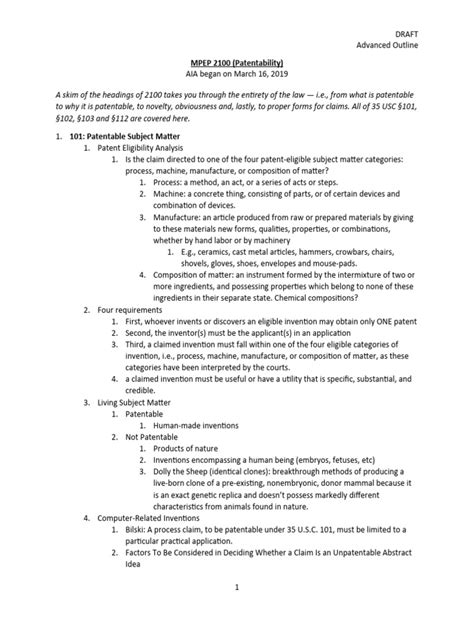 Mpep 2100 Patentability Focus On Mpep Pdf Glossary Of Patent Law