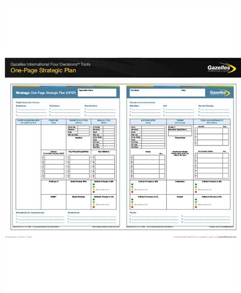 12+ One Page Strategic Plan Templates - PDF, Word | Free & Premium ...