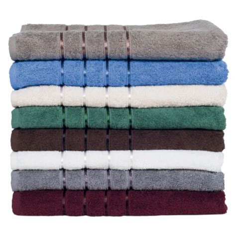 Lavish Home Piece Cotton Plush Bath Towel Set Bone Pcs Fry