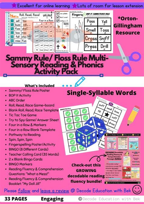 Floss Flsz Sammy Rule Multi Sensory Decodable Phonics Reading