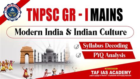 Tnpsc Gr I Mains Modern India Indian Culture Syllabus Decoding