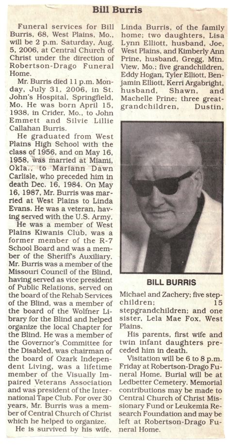 Photos Of Billy Ray Bill Burris Find A Grave Memorial