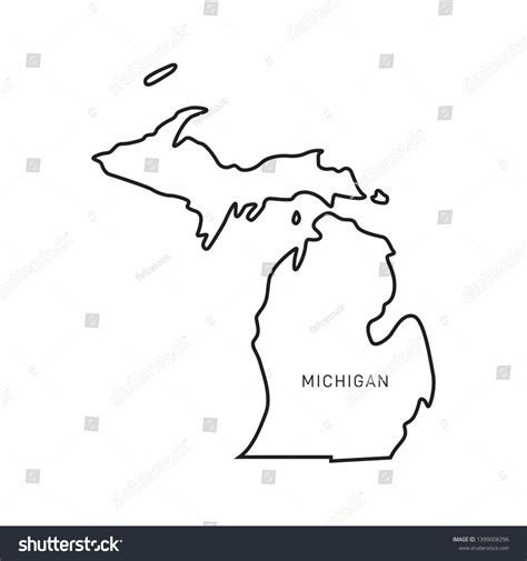 Michigan Map Outline Vector Design Template Stock Vector Royalty Free