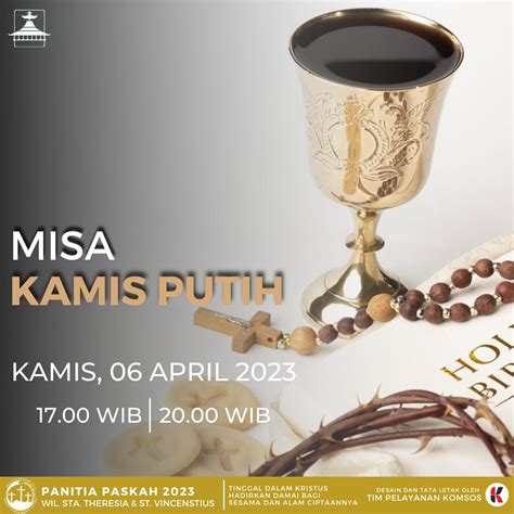 JADWAL PERAYAAN MISA KAMIS PUTIH GEREJA SANTA MARIA FATIMA BANYUMANIK