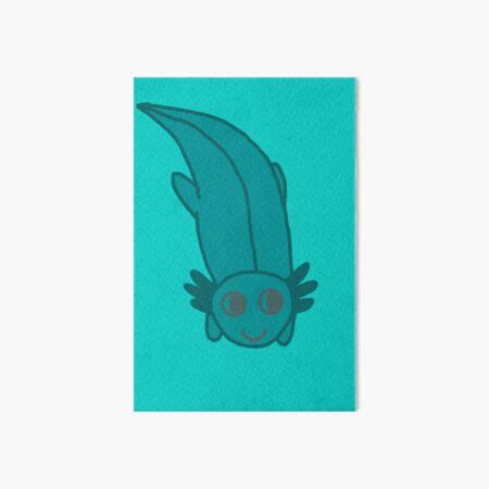 Teal Axolotl Art Board Print For Sale By RuthieWDoodles Redbubble