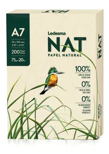 Mini Resma Ledesma Nat A7 75grs Papel Natural 24 X 200 Hojas Envío gratis