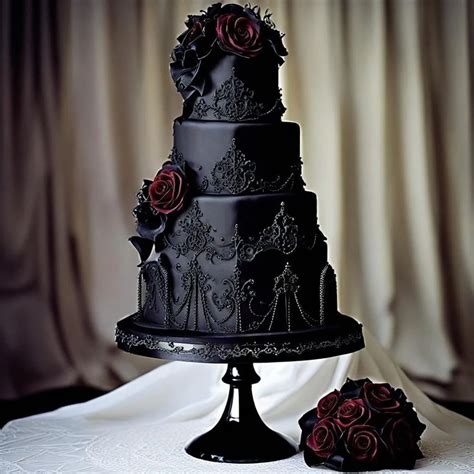 Pin By Roxana Rosenblum On Cake In 2024 Gothic Wedding Cake