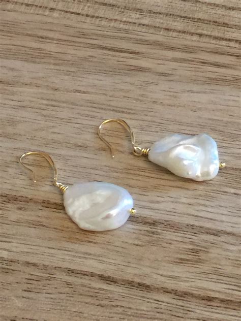 Keshi Pearl And Gold Vermeil Drop Earrings Sku E