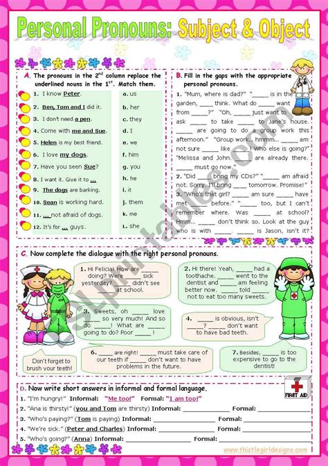 Subject And Object Pronouns Grade 3 Printables Worksheets Library