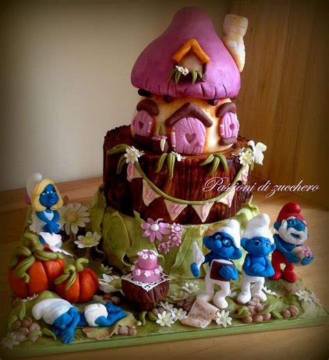 Smurf Cake Decorated Cake By Passioni Di Zucchero CakesDecor