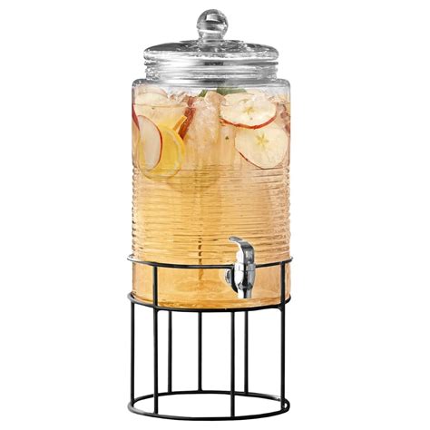 Style Setter Round Clear Covina Glass Drink Dispenser With Spigot And