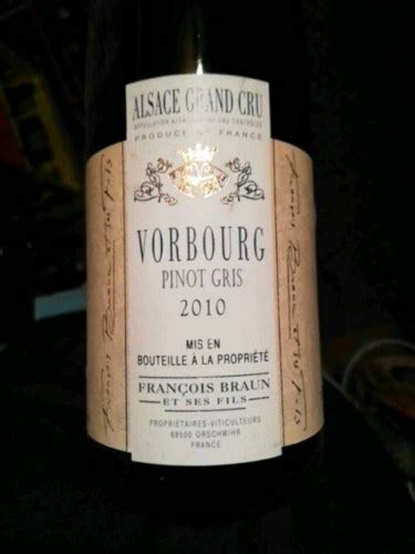 Francois Braun Pinot Gris Alsace Grand Cru Vorbourg Vivino US