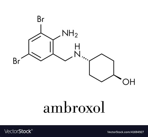 Ambroxol Secretolytic Drug Molecule Also Often Vector Image