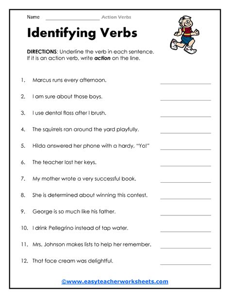 Linking And Action Verbs Free Worksheets Printable