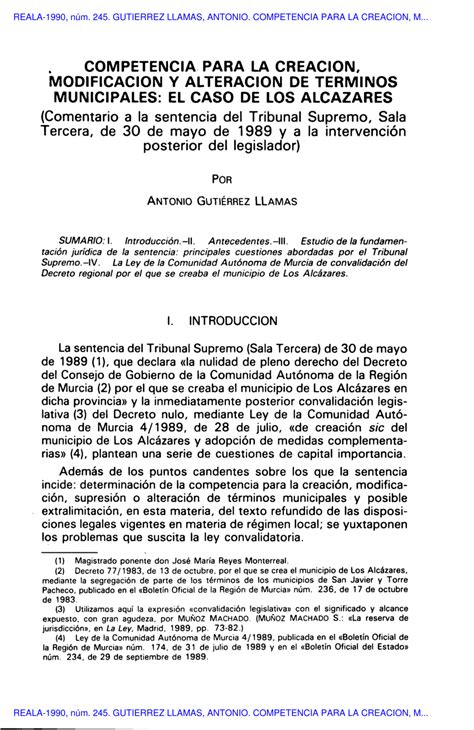 Pdf Competencia Para La Creacion Modificacion Y Alteracion De