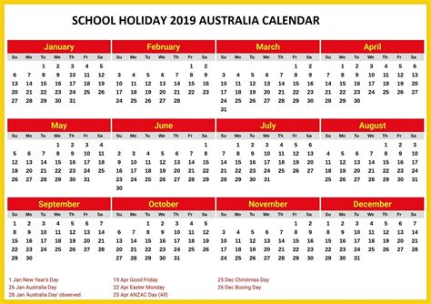 Australian School Calender | Best Calendar Example