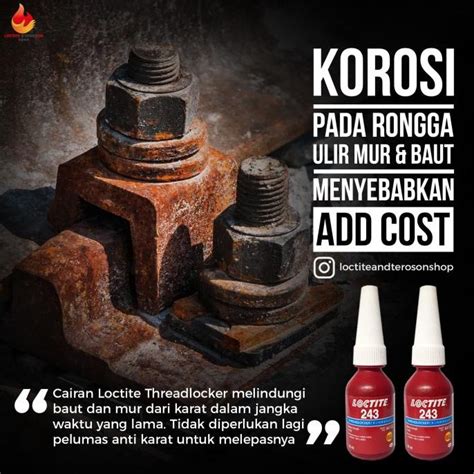 Jual LEM BAUT LOCTITE 243 THREADLOCKER 10ML MENGUNCI IKATAN BAUT DAN