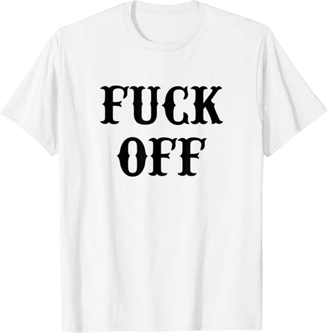 Amazon Fack Off デザイン Fuck Off ホワイトグレーシルバー Tシャツ Tシャツカットソー 通販