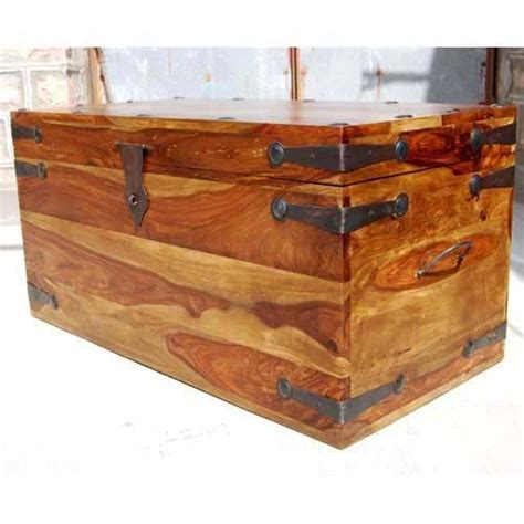 Kokanee Rustic Solid Wood Dallas Trunk Coffee Table With Wrought Iron